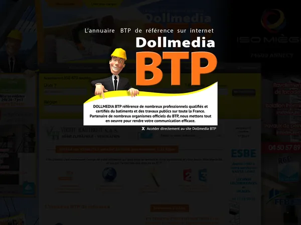 Page d'accueil de Dollmedia BTP