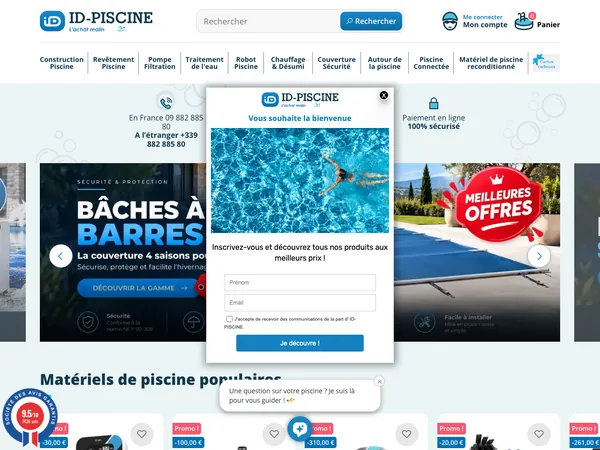 Page d'accueil de ID Piscine