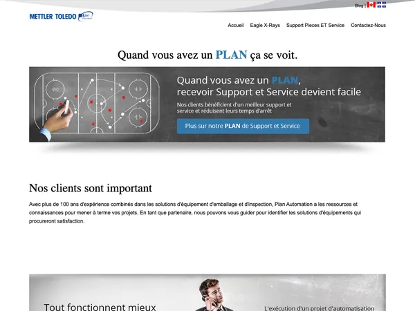 Page d'accueil de Plan Automation Quebec
