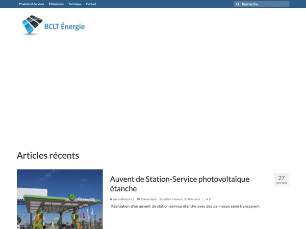 Page d'accueil de BCLT Energie