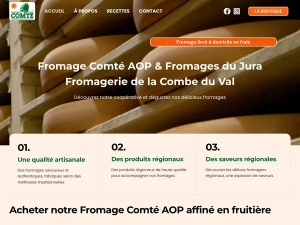 Page d'accueil de Fromagerie de la Combe du Val