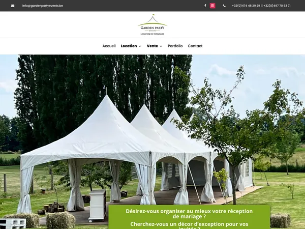 Page d'accueil de Garden Party Events