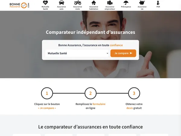 Page d'accueil de Bonne Assurance
