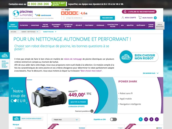Page d'accueil de Piscines du monde
