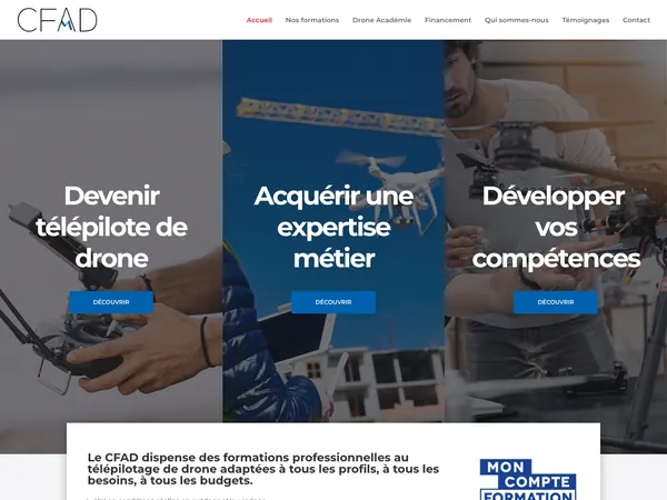 Page d'accueil de CFAD