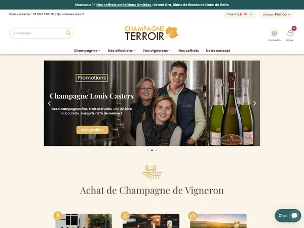 Page d'accueil de Champagne Terroir