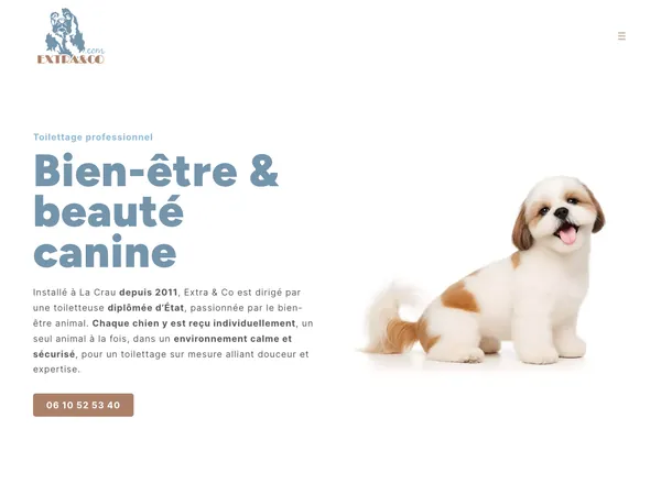 Page d'accueil de Extra & Co Toilettage