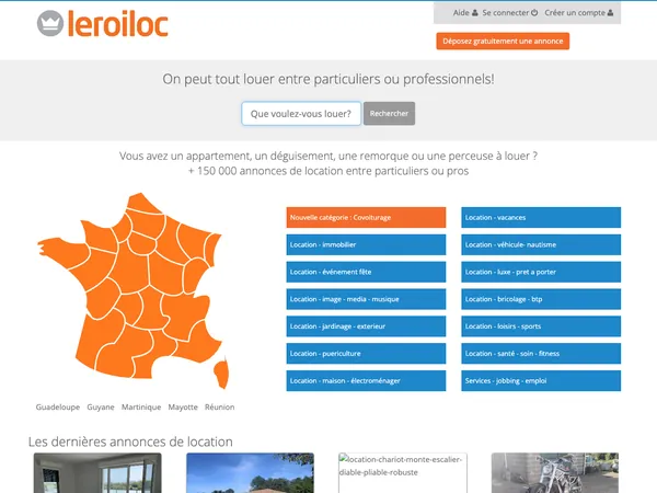 Page d'accueil de Leroiloc.com