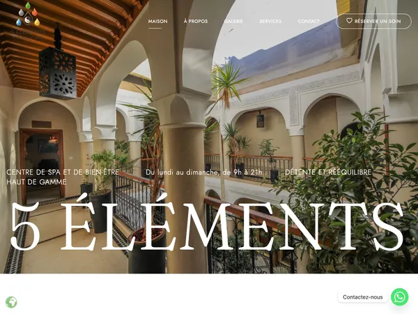 Page d'accueil de 5 Elements Spa