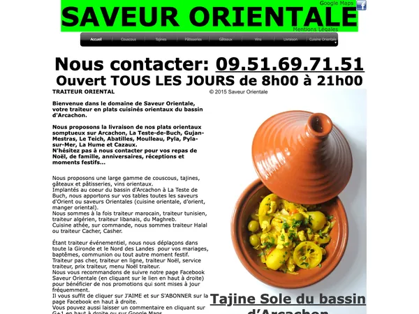 Page d'accueil de Saveur Orientale