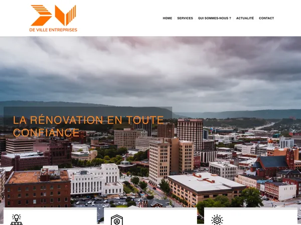 Page d'accueil de De Ville Entreprises