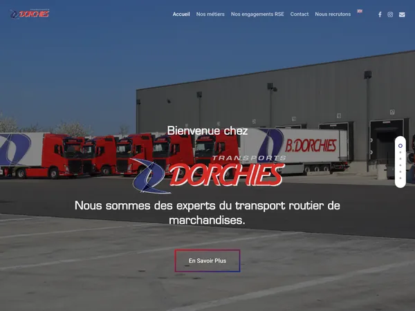 Page d'accueil de Transports Dorchies