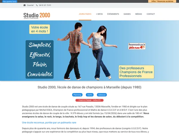 Page d'accueil de Studio 2000