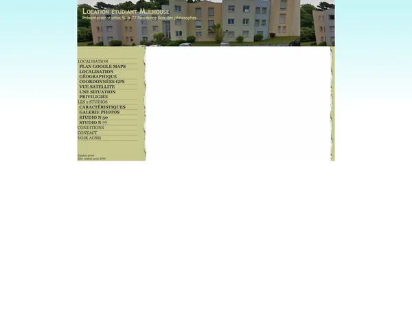 Page d'accueil de Studio Residence Bois des philosophes