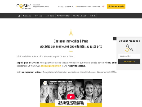 Page d'accueil de Cosim