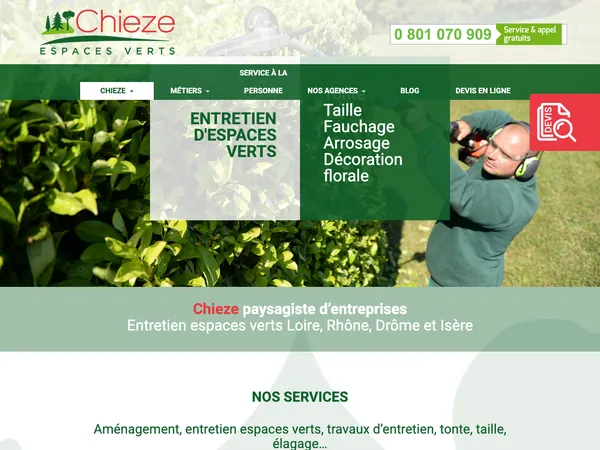 Page d'accueil de Chieze Espaces Verts