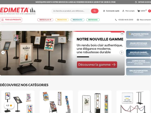Page d'accueil de Edimeta