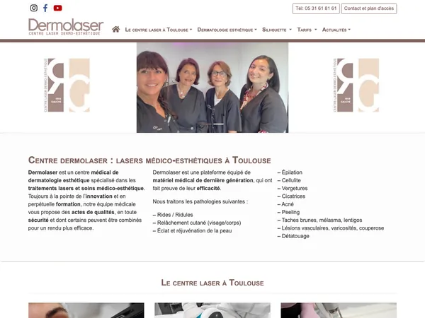 Page d'accueil de Centre Dermolaser Rive Gauche