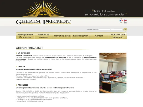 Page d'accueil de Geerim Precredit