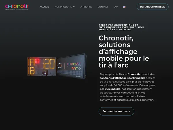 Page d'accueil de Quickness