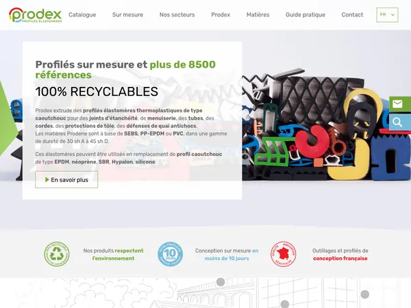 Page d'accueil de Prodex