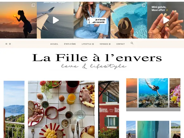 Page d'accueil de La Fille à l'envers