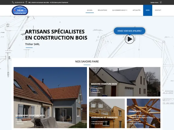 Page d'accueil de Thillier SARL
