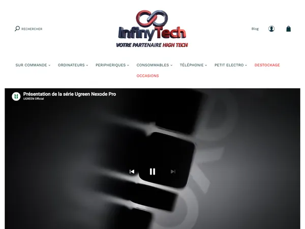 Page d'accueil de InfinyTech