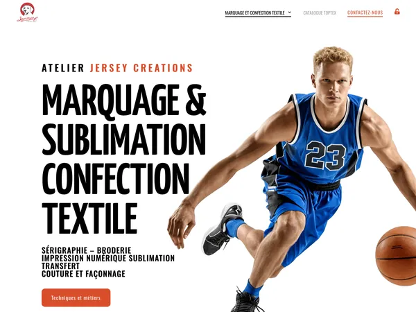 Page d'accueil de Jersey Créations