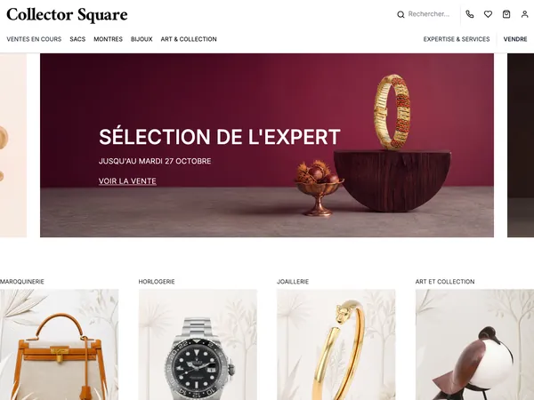 Page d'accueil de Collector Square