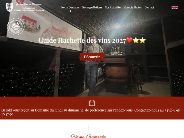 Page d'accueil de Domaine René Cacheux et Fils