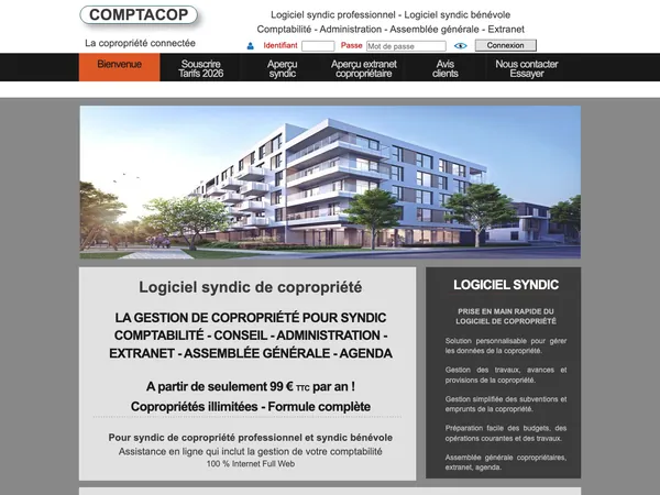 Page d'accueil de Comptacop