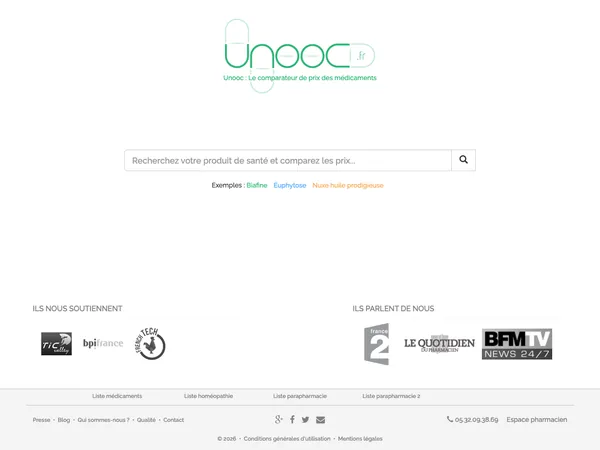 Page d'accueil de Unooc