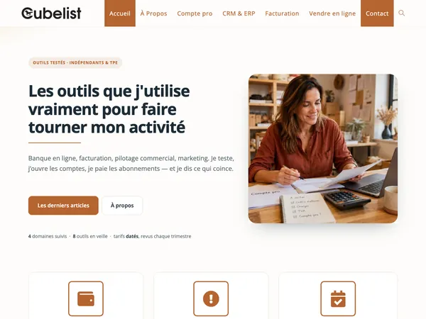 Page d'accueil de Cubelist