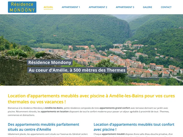 Page d'accueil de Résidence Mondony