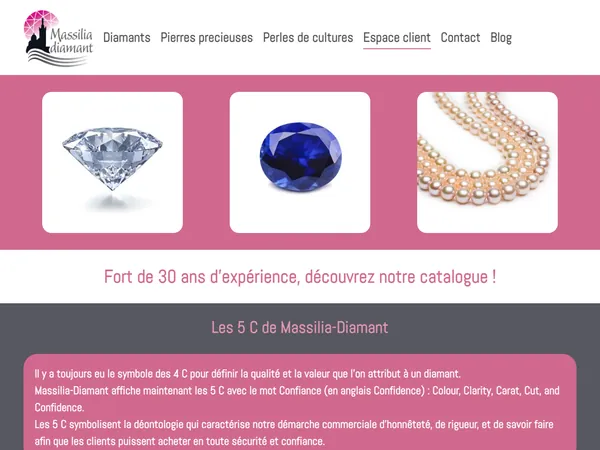 Page d'accueil de Massilia diamant