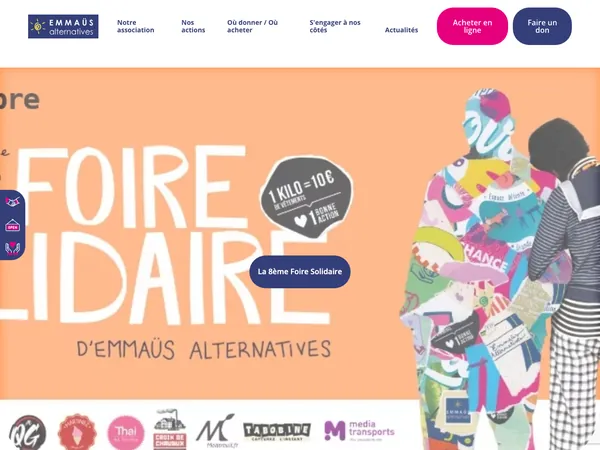 Page d'accueil de Emmaüs Alternatives