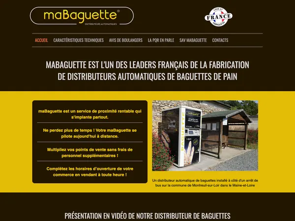 Page d'accueil de MaBaguette