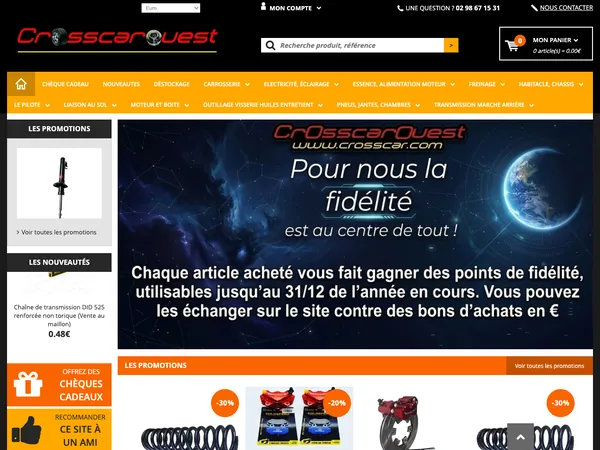 Page d'accueil de CrossCarOuest