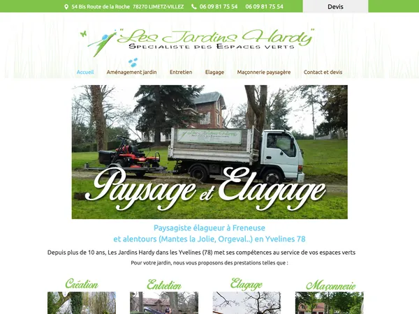 Page d'accueil de Les Jardins Hardy