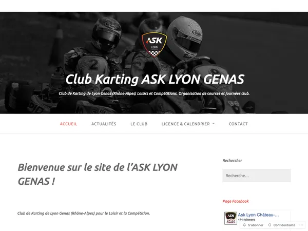Page d'accueil de ASK Lyon Genas Karting