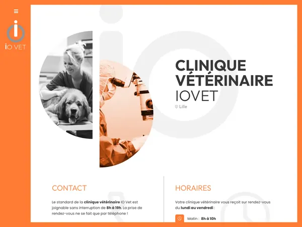 Page d'accueil de IO Vet