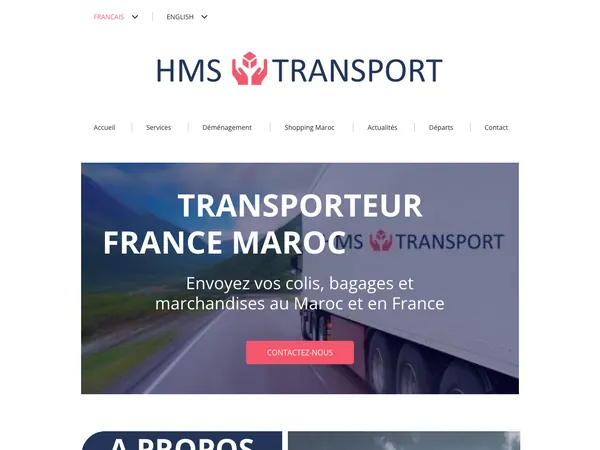 Page d'accueil de HMS Transport