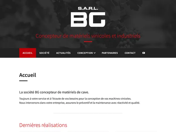 Page d'accueil de Sarl BG - Mikaël Béget