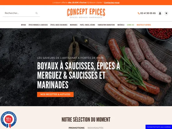Page d'accueil de Concept Épices