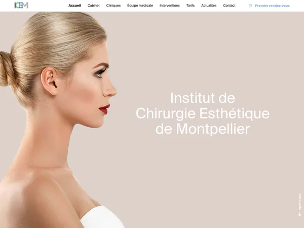 Page d'accueil de Institut de Chirurgie Esthétique de Montpellier