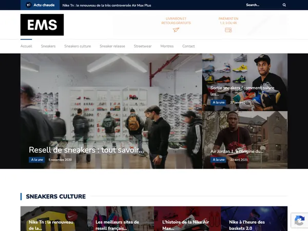 Page d'accueil de En Mode Sneakers