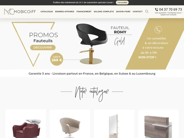 Page d'accueil de Mobicoiff