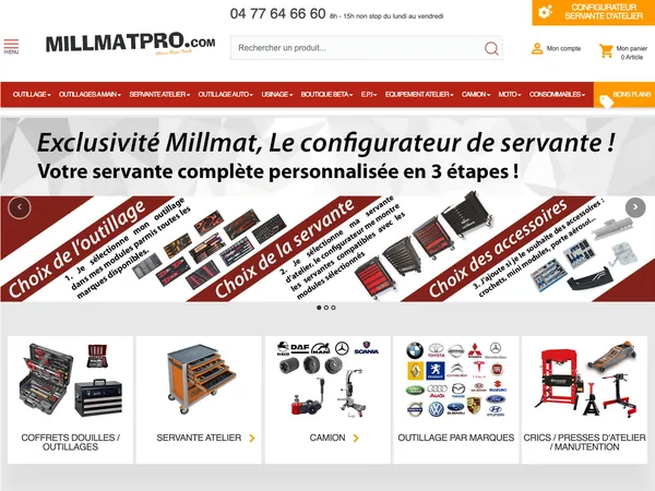 Page d'accueil de Millmatpro.com