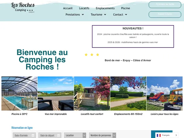 Page d'accueil de Camping Les Roches